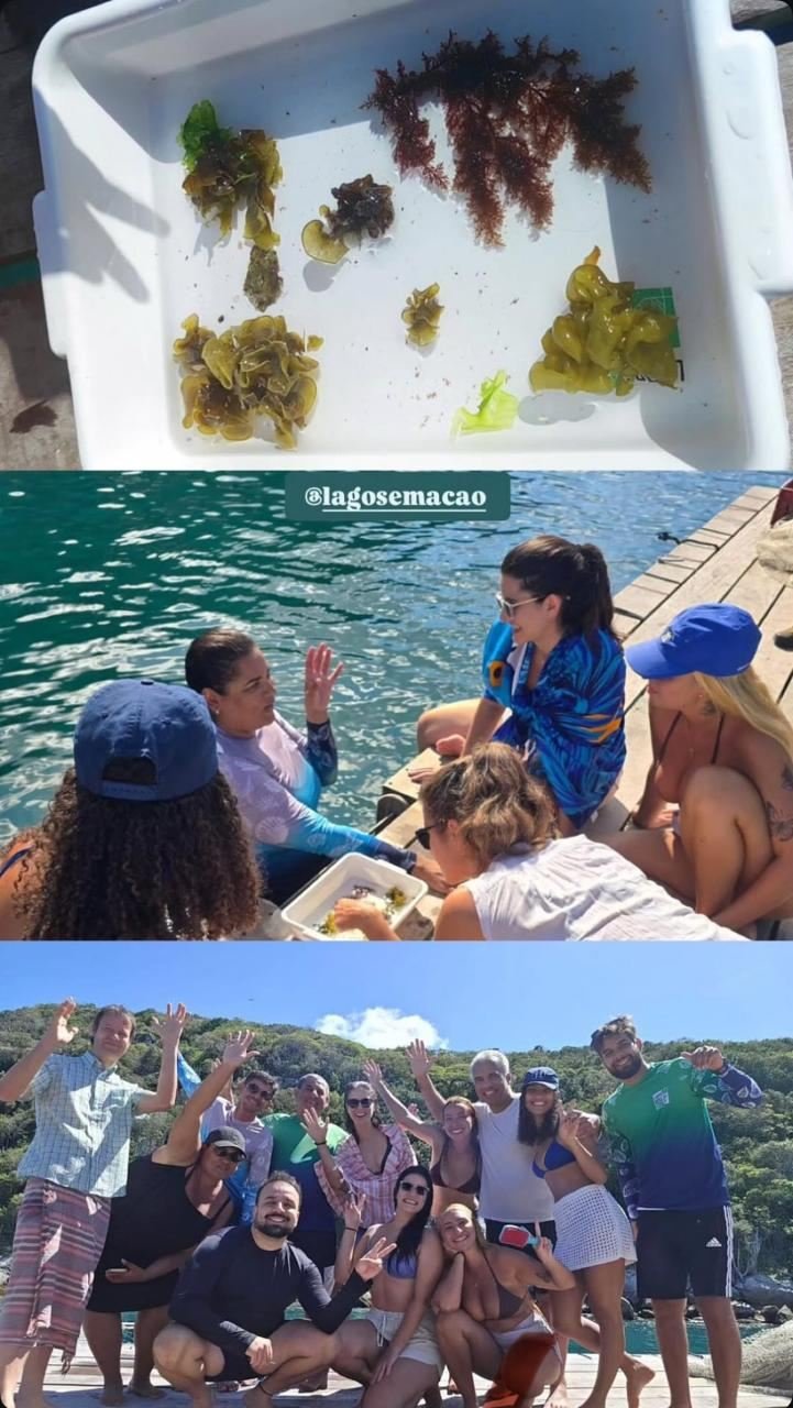Registros de atividades educativas na fazenda marinha